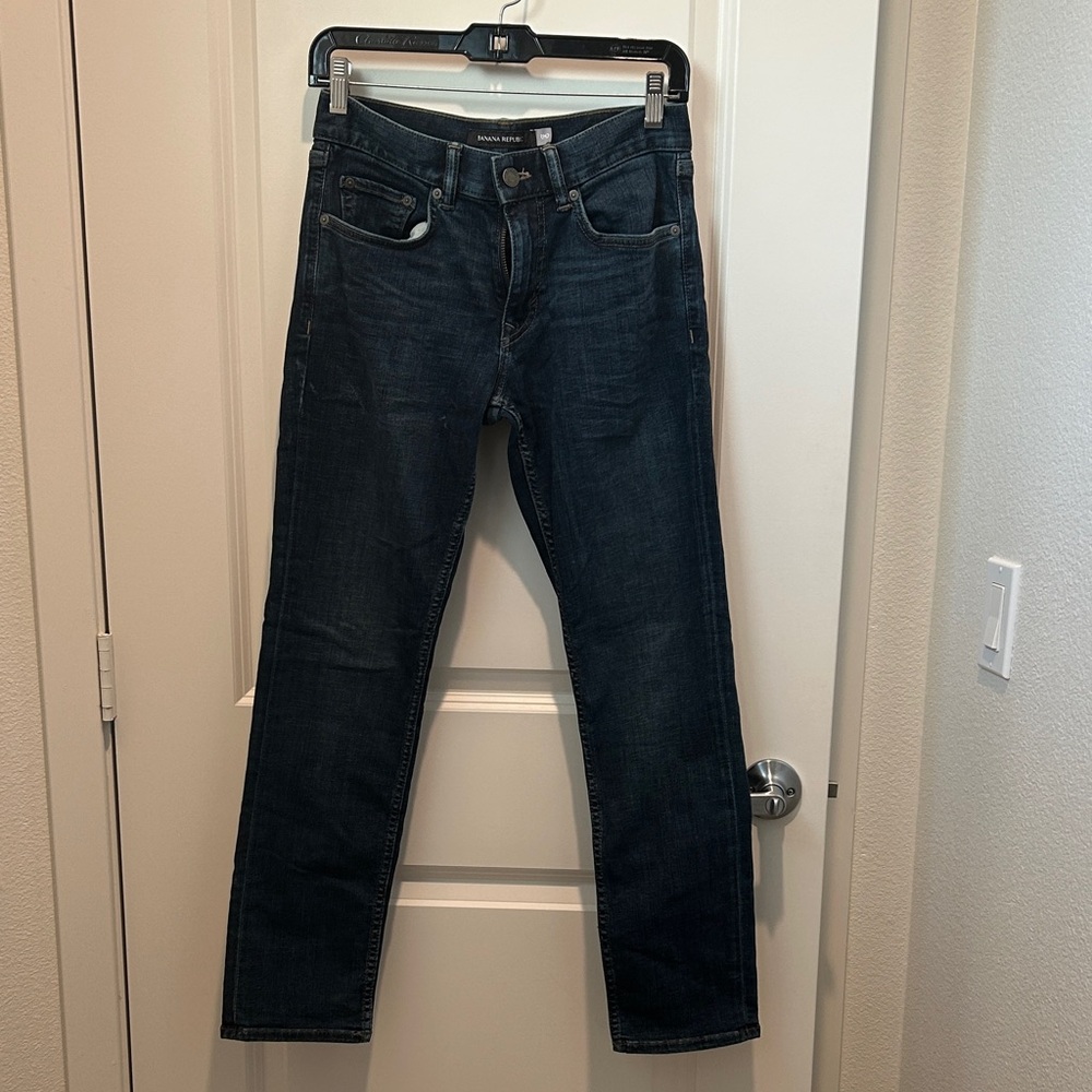 Banana Republic Men's Dark Indigo Slim Straight Jeans